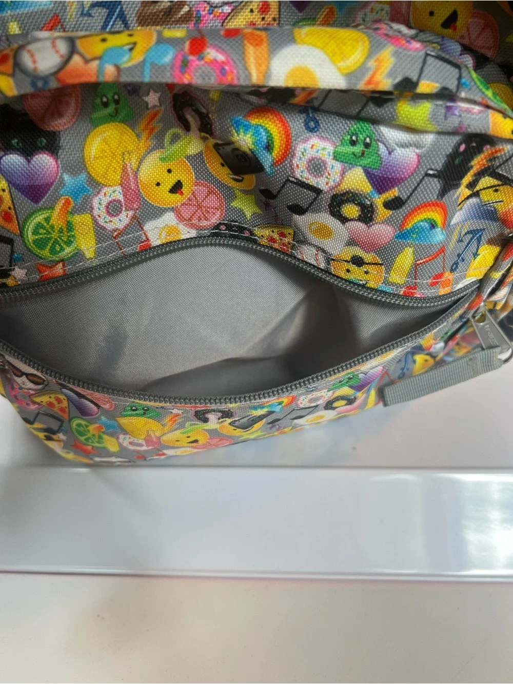 Jansport Trans Fun Bright Large Multicolor Emoji Print Backpack.